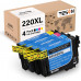 Epson 220XL T220XL Remanufactured Ink Cartridge 4 Pack